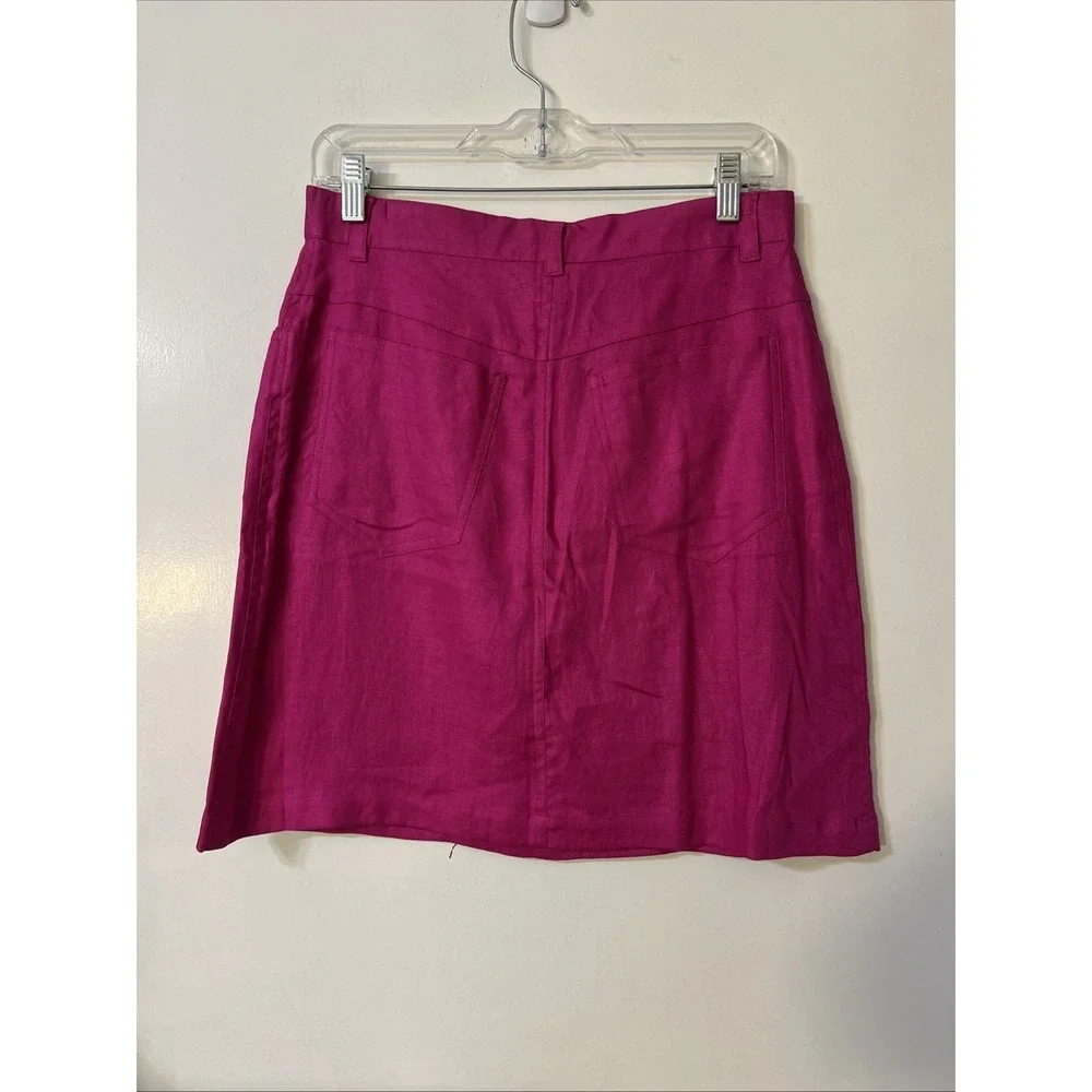 lauren ralph lauren High Waist‎ hot Pink  Skirt Size 10 Linen 100% Boho Vacation